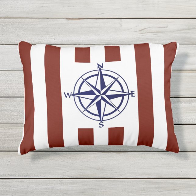 Almofada Para Ambientes Externos Stripes com compass (Frente)