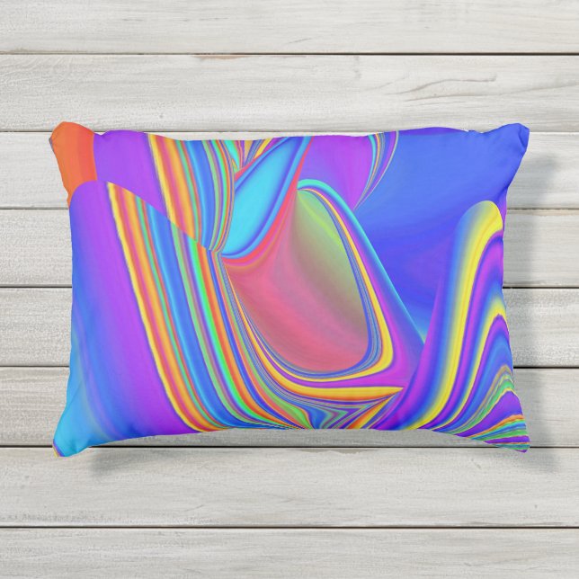 Almofada Para Ambientes Externos Summersense, Abstrato 3D Rainbowart (Frente)