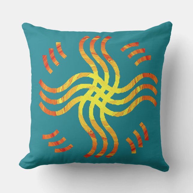 Almofada Para Ambientes Externos Sun tribal cintilante (Frente)