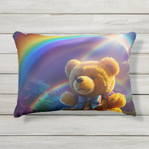Almofada Para Ambientes Externos Sunshine Rainbow Teddy Bear Wonderland