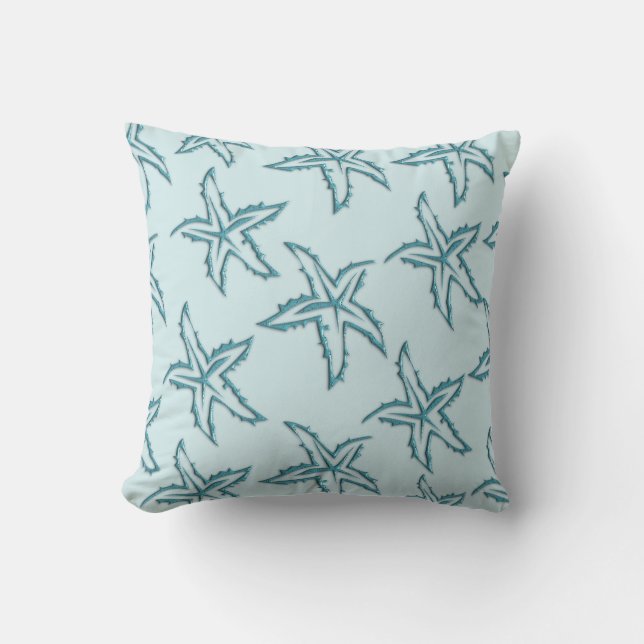 Almofada Para Ambientes Externos Teal Starfish (Frente)
