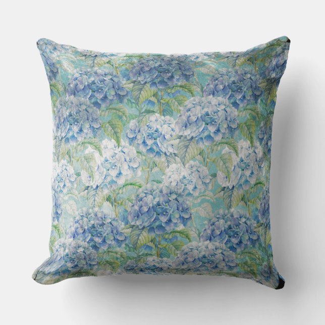 Almofada Para Ambientes Externos Teste padrão de flor floral do Hydrangea do (Frente)