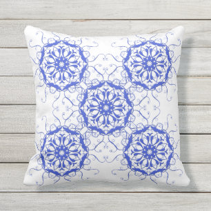 Almofada Para Ambientes Externos teste padrão floral do damasco