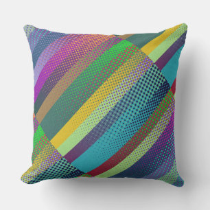 Almofada Para Ambientes Externos Teste padrão pontilhado das listras colorido +