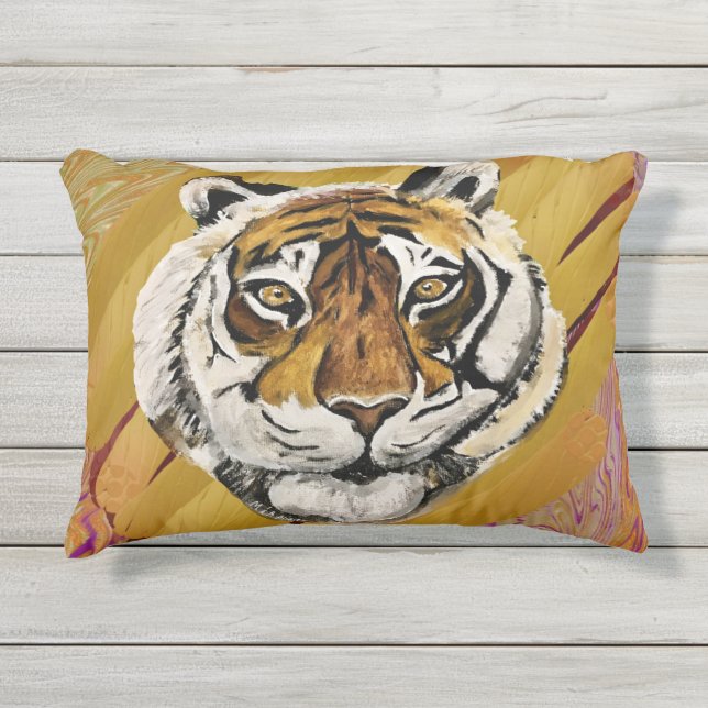 Almofada Para Ambientes Externos Tiger Tai Chi Tiger Face (Frente)