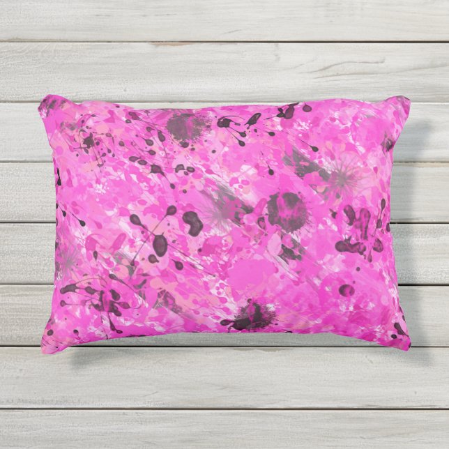 Almofada Para Ambientes Externos Tinta Rosa (Frente)