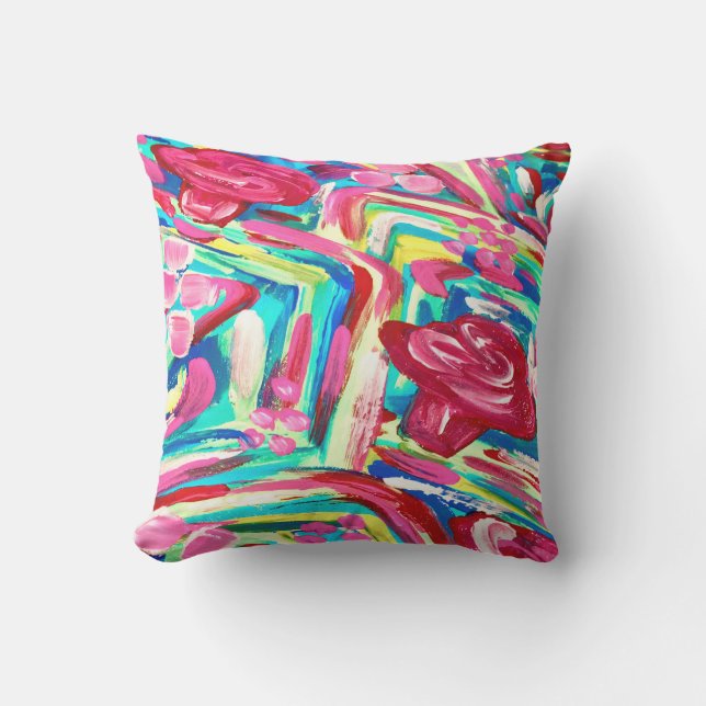 Almofada Para Ambientes Externos Travesseiro cor-de-rosa bonito do pátio (Frente)