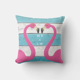 Almofada Para Ambientes Externos Travesseiro de Turquoise Monogramo Kissing Flaming