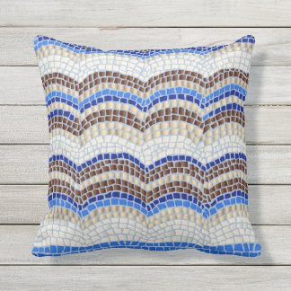 Almofada Para Ambientes Externos Travesseiro decorativo exterior 16" do mosaico