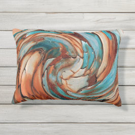 Almofada Para Ambientes Externos Travesseiro decorativo externo Rust N Blue Abstrat