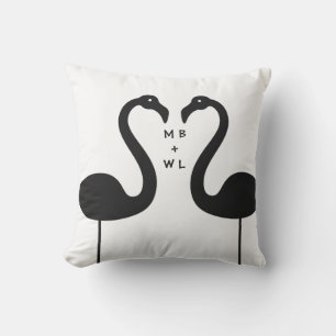 Almofada Para Ambientes Externos Travesseiro exterior branco de beijo dos flamingos