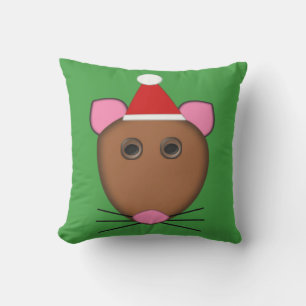 Almofada Para Ambientes Externos Travesseiro Exterior do Mouse de Natal feliz