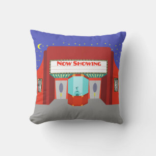 Almofada Para Ambientes Externos Travesseiro Exterior do Retro Movie Theater