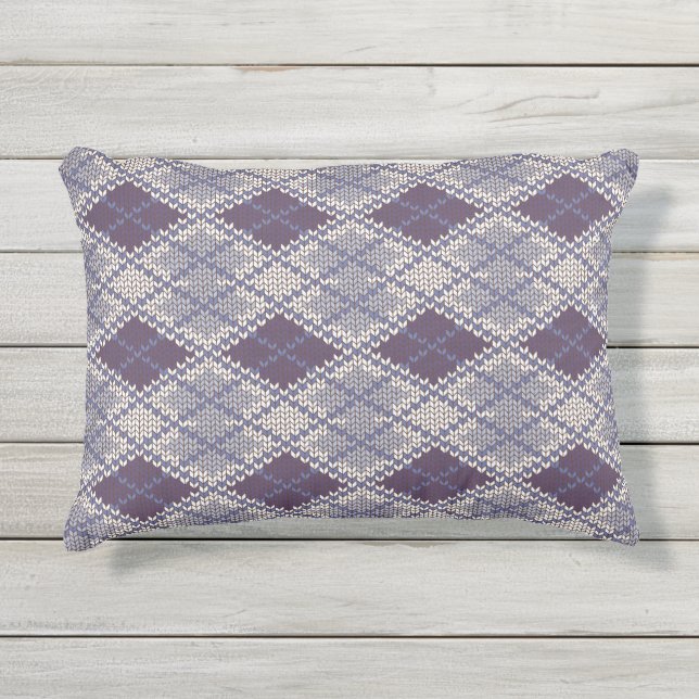 Almofada Para Ambientes Externos TRAVESSEIRO exterior PLUM ARGYLE KNIT (Frente)