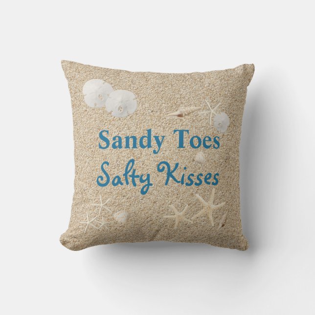 Almofada Para Ambientes Externos Travesseiro Sandy Toes Salty Kisses - Exterior (Frente)