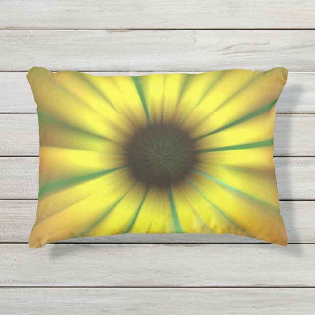 Almofada Para Ambientes Externos Travesseiro Trippy Sunflower 12 X16 (Frente)