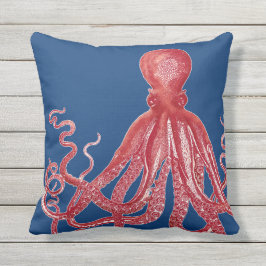 Almofada Para Ambientes Externos Vintage moderno 3 do polvo vermelho náutico da
