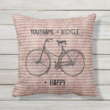 Você mais a bicicleta iguala o rosa antigo feliz