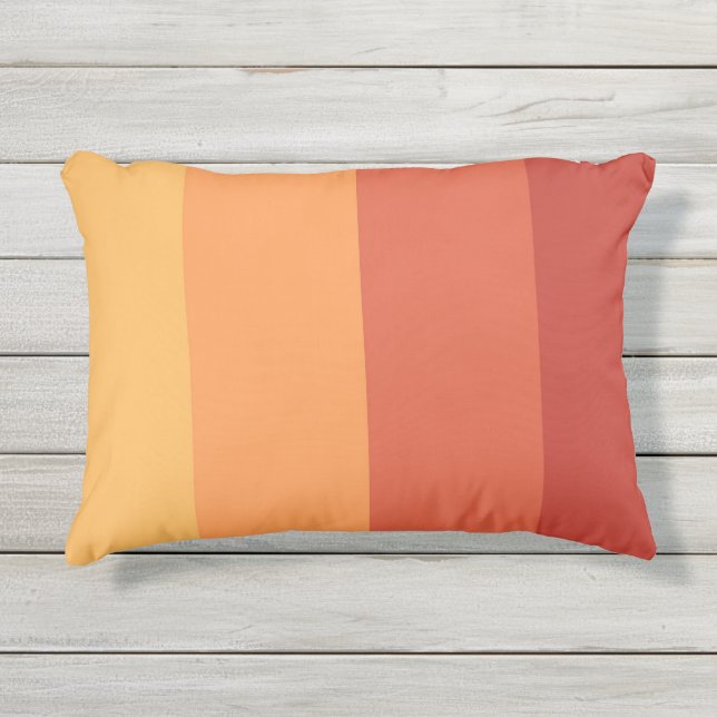 Almofada Para Ambientes Externos Warm colors - retro shades stripes  (Frente)