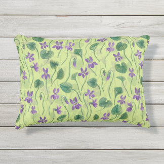 Almofada Para Ambientes Externos Watercolor violets on honey dew