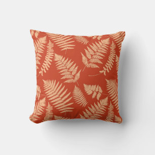 Almofada Para Ambientes Externos Woodland Fern Pattern, Mandarin Orange