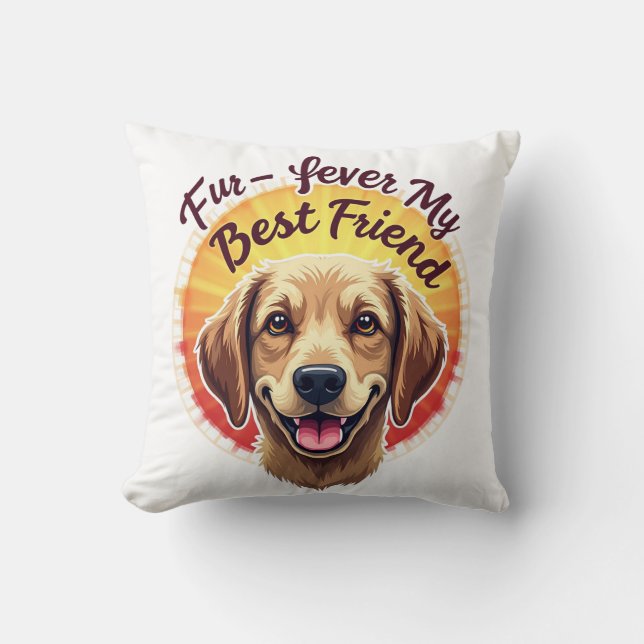 Almofada Para sempre, meu melhor amigo Cachorro (Frente)