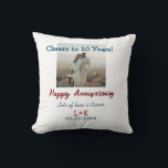 Almofada Parabéns pelos 10 anos de aniversário adicionar fo<br><div class="desc">Design para casal amor</div>