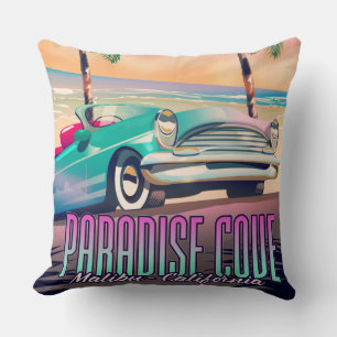 Almofada Paradise Cove,Malibu,poster de viagens da Califór