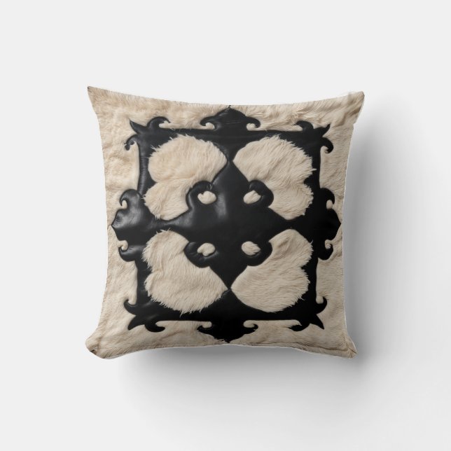 Almofada Paraíso Persa: Cushions de Kilim Preto e Branco (Frente)