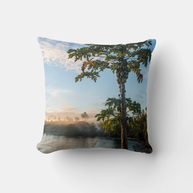 Almofada Paraíso Tropical No Sunset, Fiji (Frente)