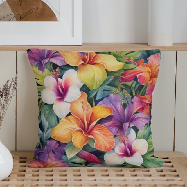 Almofada Paraíso Tropical Watercolor (Criador carregado)