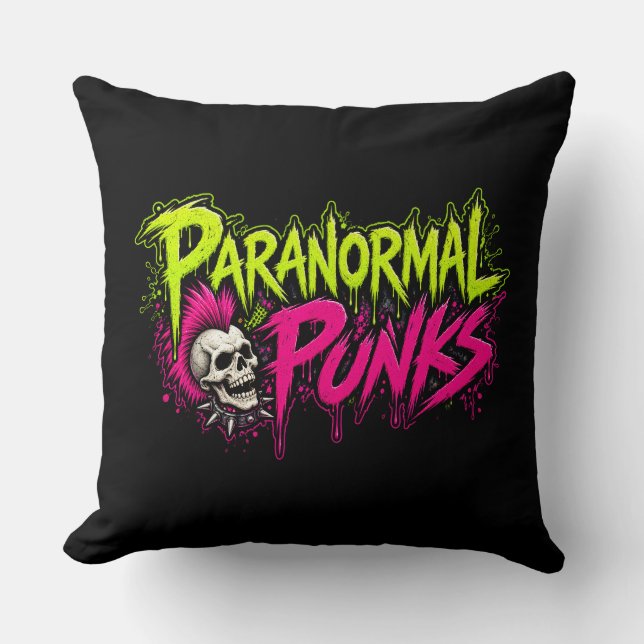 Almofada Paranormal Punks - Preto (Frente)