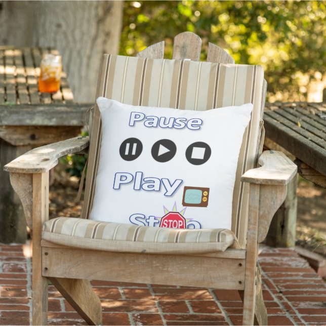 Almofada Parar pausa de reprodução do travesseiro decorativ (Cadeira)