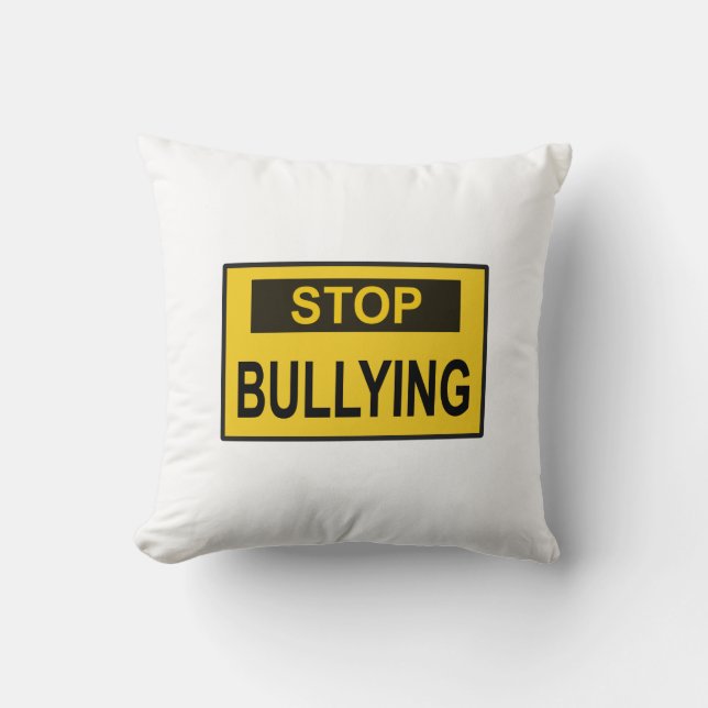 Almofada Pare com o Bullying Sinal amarelo (Frente)