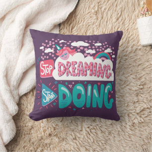 Almofada Pare de sonhar, comece a fazer roxo
