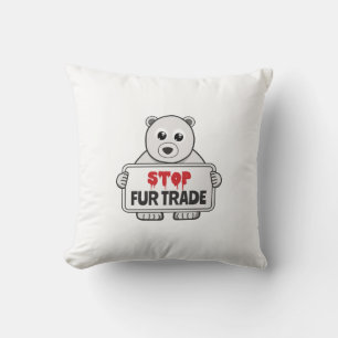 Almofada Pare de trocar pelo urso polar triste