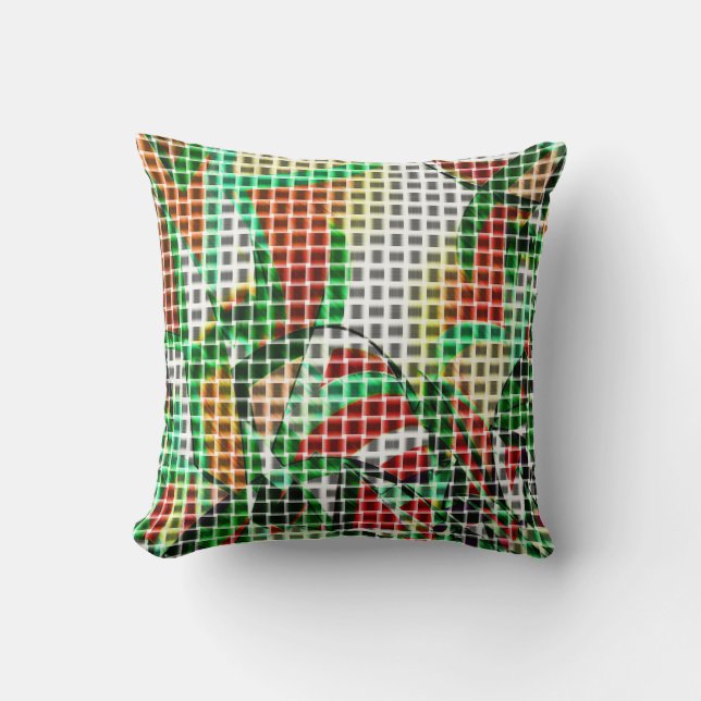 Almofada Parecia uma cesta trançada sobre uma foto de grama (Frente)