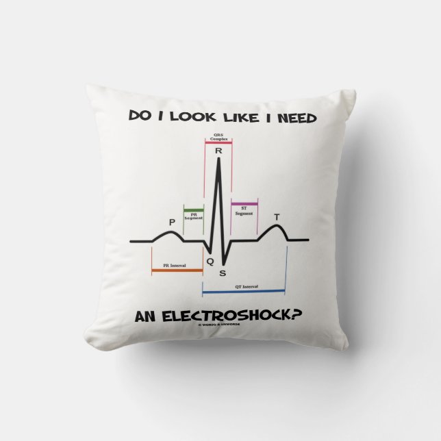 Almofada Pareço Precisar de um Eletrochoque? EKG ECG (Frente)