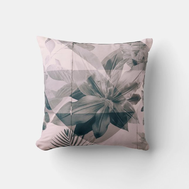 ALMOFADA PAREDE E PORTA FLORAIS DE CINZAS E BRANCOS (Frente)