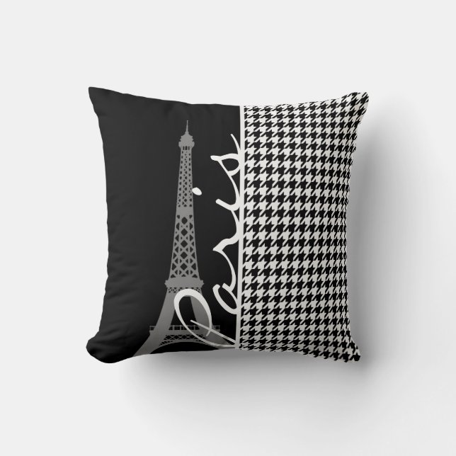 Almofada Paris; Black & White Houndstooth (Frente)