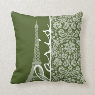 Almofada Paris; Dark Moss Green Damask