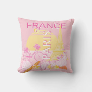 Almofada Paris, França, Viagem, Arte, Pré-Disquete, Rosa