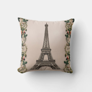 Almofada París Rosa Vinha Torre Eiffel Shabby Chic