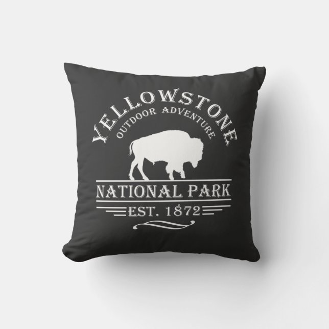 Almofada Parque Nacional Yellowstone Vintage (Frente)