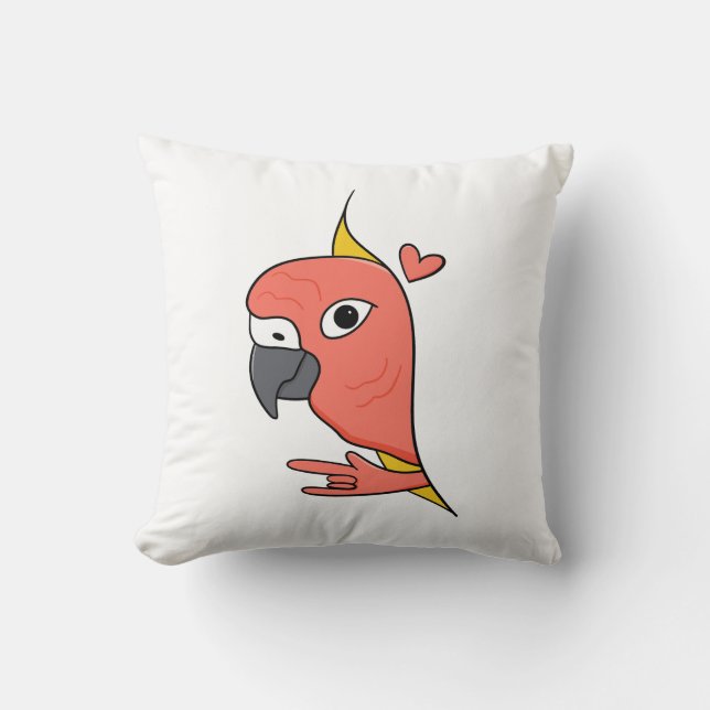 Almofada Parrot ASL I Love You - Deaf Culture Design (Frente)