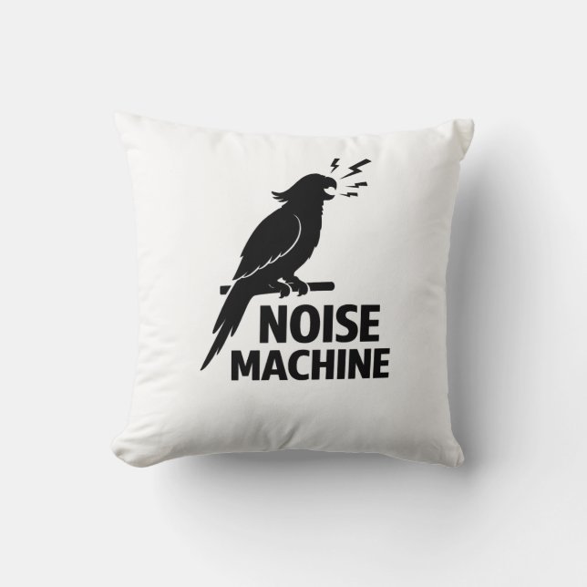 Almofada Parrot Noise Machine Funny Pet Owner Design (Frente)