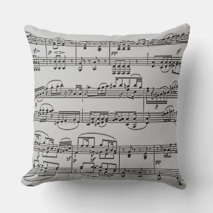 Almofada partitura das notas musicais