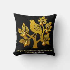 Almofada Partridge In A Pear Tree Chic Black Gold Natal