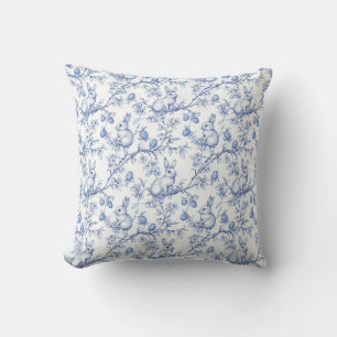 Almofada Páscoa Chinoiserie Toile De Jouy Travesseiro
