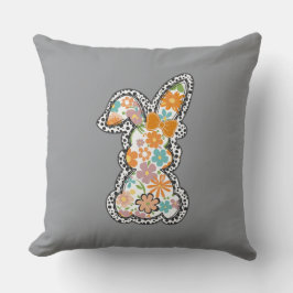Almofada Páscoa Floral Felz pascoa de Borda Leopardo Coelho